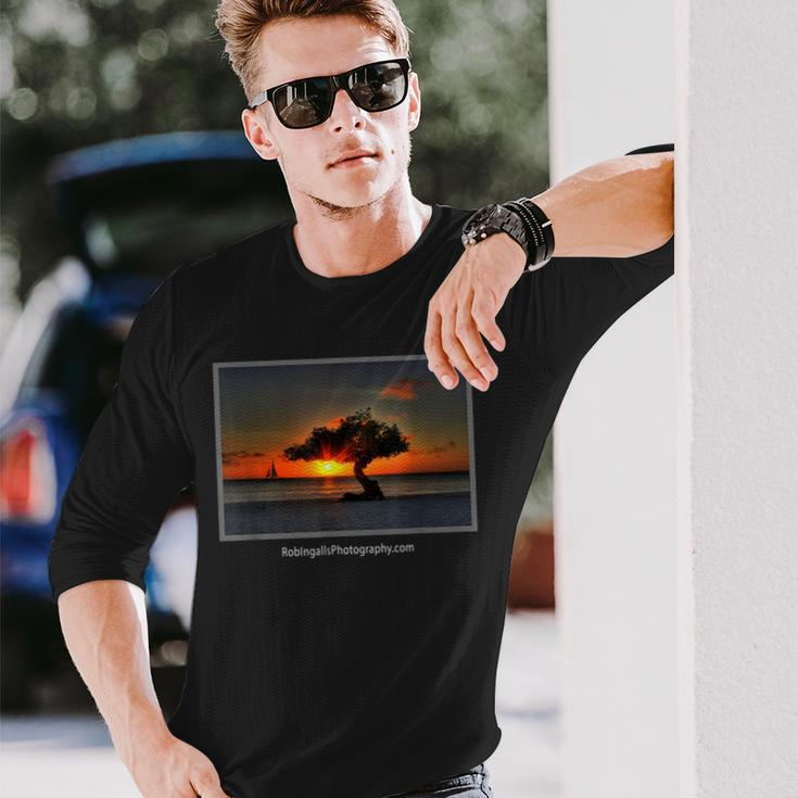 Aruba Divi Tree And Sailboat Long Sleeve T-Shirt Gifts for Him