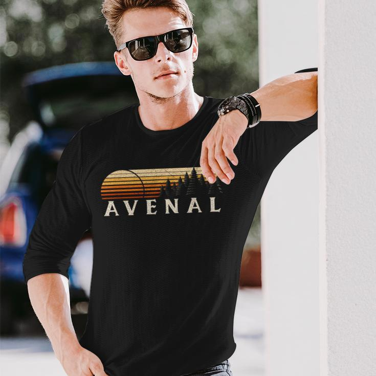 Avenal Ca Vintage Evergreen Sunset Eighties Retro Long Sleeve T-Shirt Gifts for Him