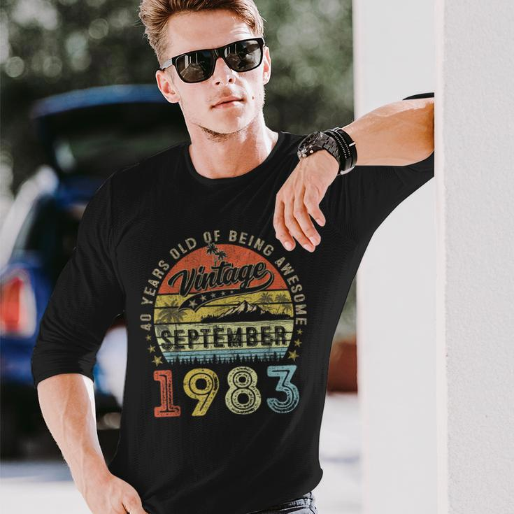 Awesome Since September 1983 Vintage 40Th Birthday Long Sleeve Gifts for Him