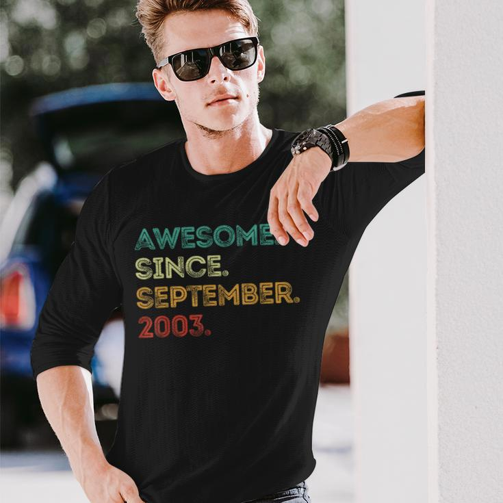 Awesome Since September 2003 20Th Birthday 20 Years Old Long Sleeve T-Shirt Gifts for Him