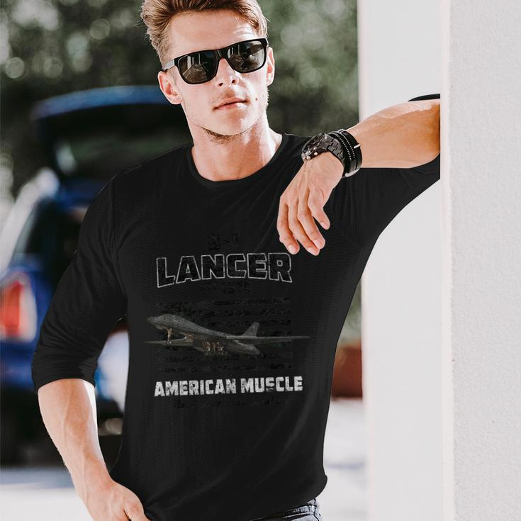 B-1 Lancer Bomber Airplane American Muscle Long Sleeve T-Shirt Gifts for Him