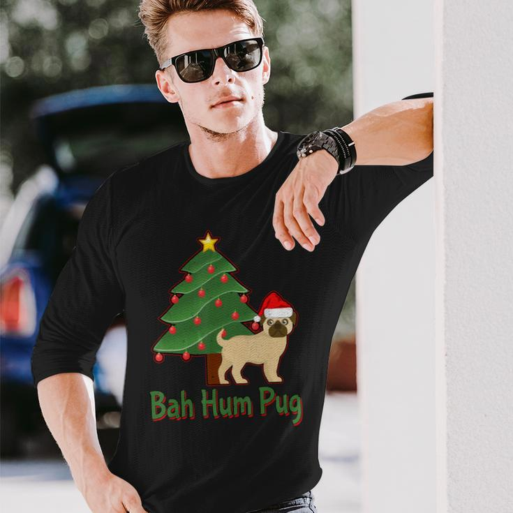 Bah Hum Pug Awesome Thanksgiving Gif Long Sleeve T-Shirt Gifts for Him