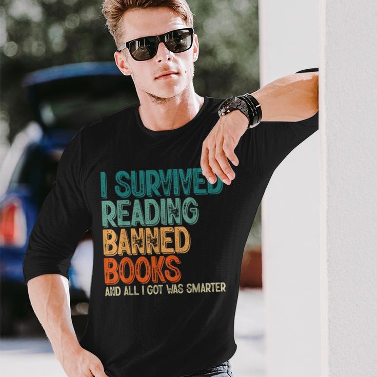 Im With The Banned I Survived Reading Banned Books Long Sleeve T-Shirt Gifts for Him