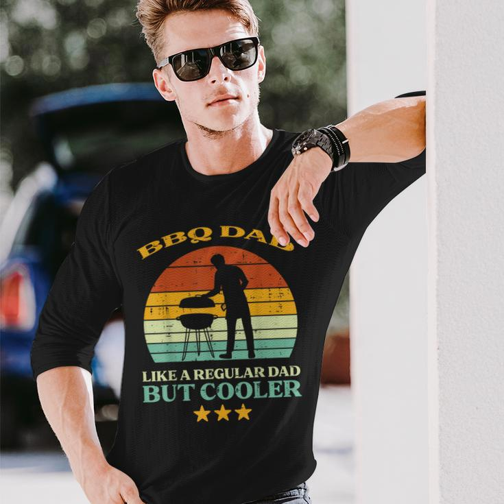 Bbq Dad Cooler Retro Barbecue Grill Fathers Day Daddy Papa Long Sleeve T-Shirt Gifts for Him