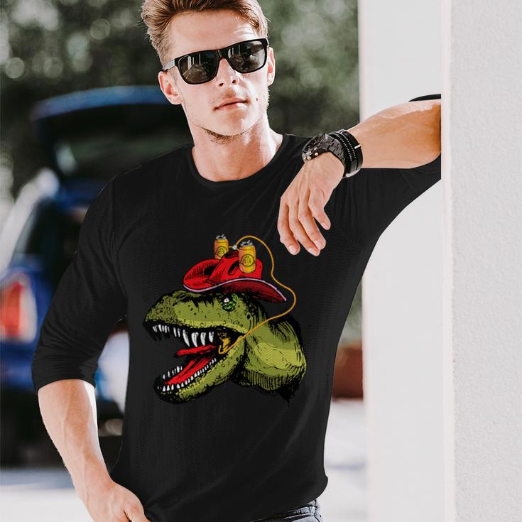 Beer Beer Drinking Dinosaur Party Beerosaur Long Sleeve T-Shirt Gifts for Him