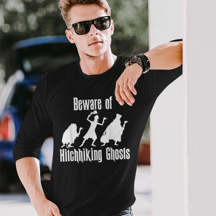 Beware Of Hitchhiking Ghosts Halloween Long Sleeve T-Shirt Gifts for Him