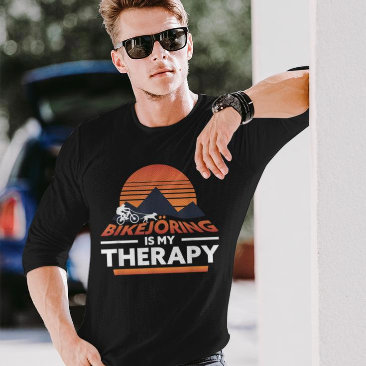 Bikejöring Is My Therapy Dog Training Long Sleeve T-Shirt Gifts for Him