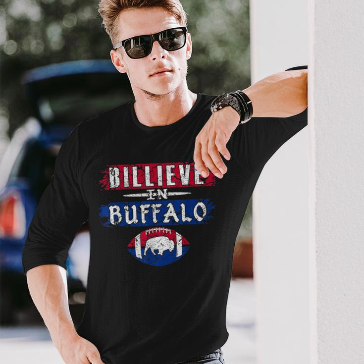 Billieve In Buffalo Vintage Football Long Sleeve T-Shirt Gifts for Him