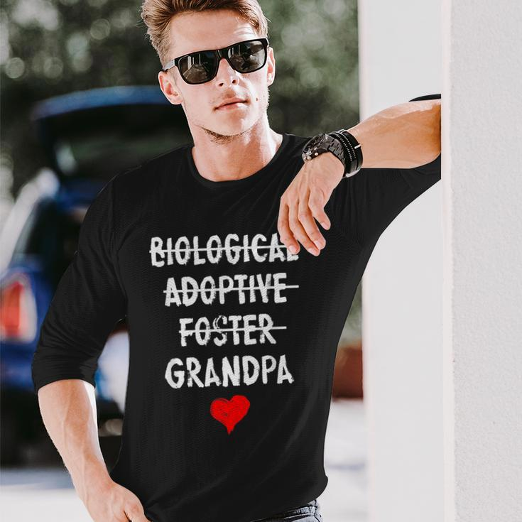 Biological Adoptive Foster Grandpa National Adoption Month Long Sleeve T-Shirt T-Shirt Gifts for Him