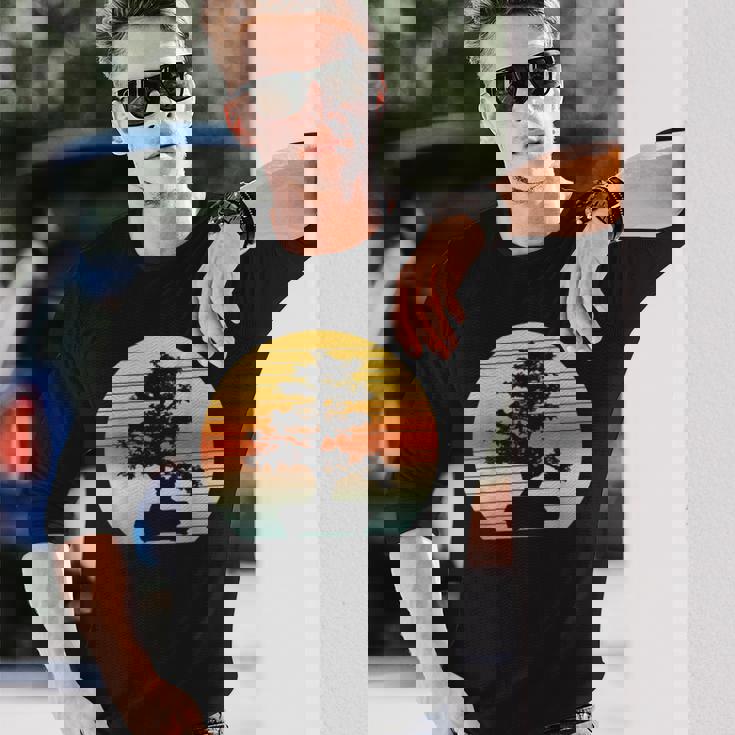 Bonsai Tree Vintage Japanese Bonsai Tree Sun Long Sleeve T-Shirt Gifts for Him