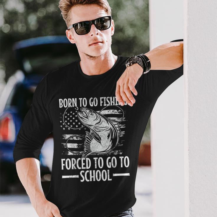 Born To Go Fishing Bass Fish Fisherman Boy Kid Fishing Long Sleeve T-Shirt Gifts for Him