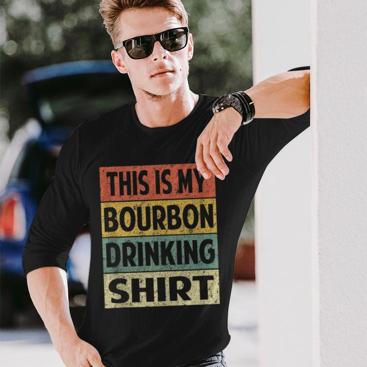 Bourbon Alcohol Drinking Retro Bourbon Long Sleeve T-Shirt T-Shirt Gifts for Him