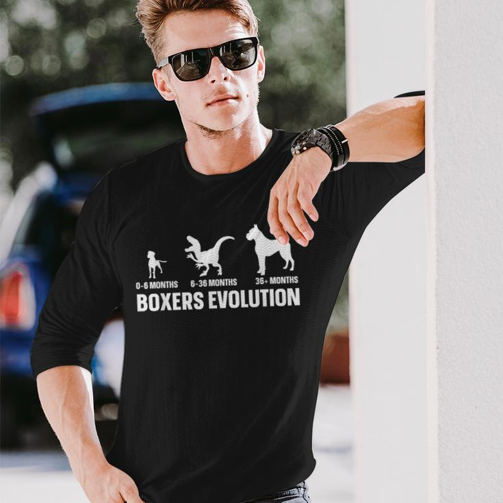 Boxers Evolution For A Boxer Owner Long Sleeve T-Shirt T-Shirt Gifts for Him