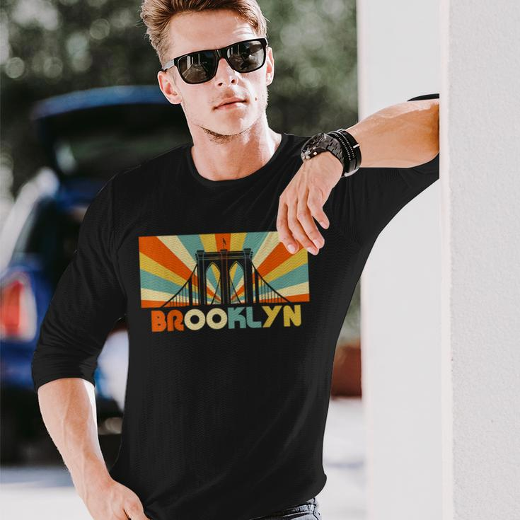 Brooklyn Bridge 70S Retro Vintage Souvenir Long Sleeve T-Shirt Gifts for Him