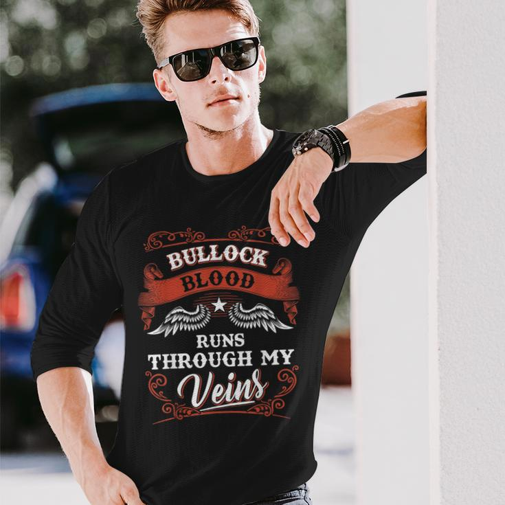 Bullock Blood Runs Through My Veins Family Christmas Long Sleeve T-Shirt Gifts for Him