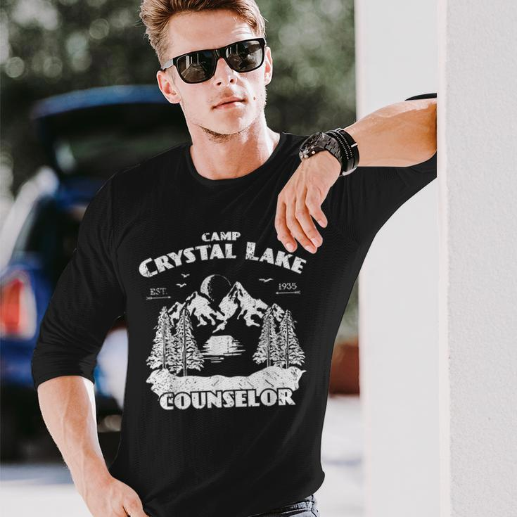 Camp Camping Crystal Lake Counselor Vintage Horror Lover Counselor Long Sleeve T-Shirt Gifts for Him