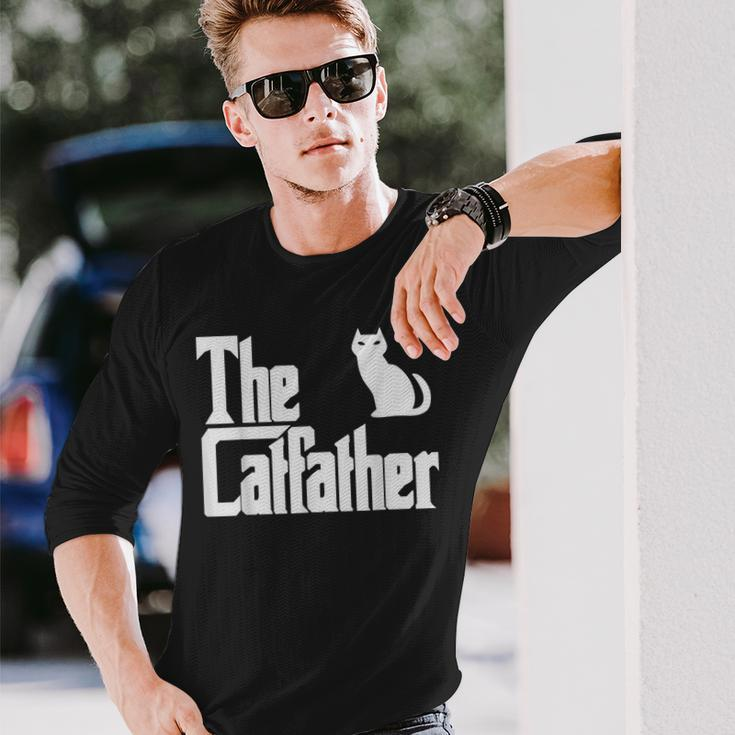 The Catfather Fathers Day Cat Dad Pet Owner Long Sleeve T-Shirt T-Shirt Gifts for Him