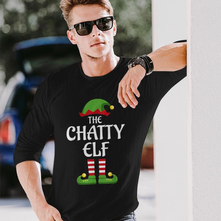 Chatty Elf Family Matching Group Christmas Long Sleeve T-Shirt Gifts for Him