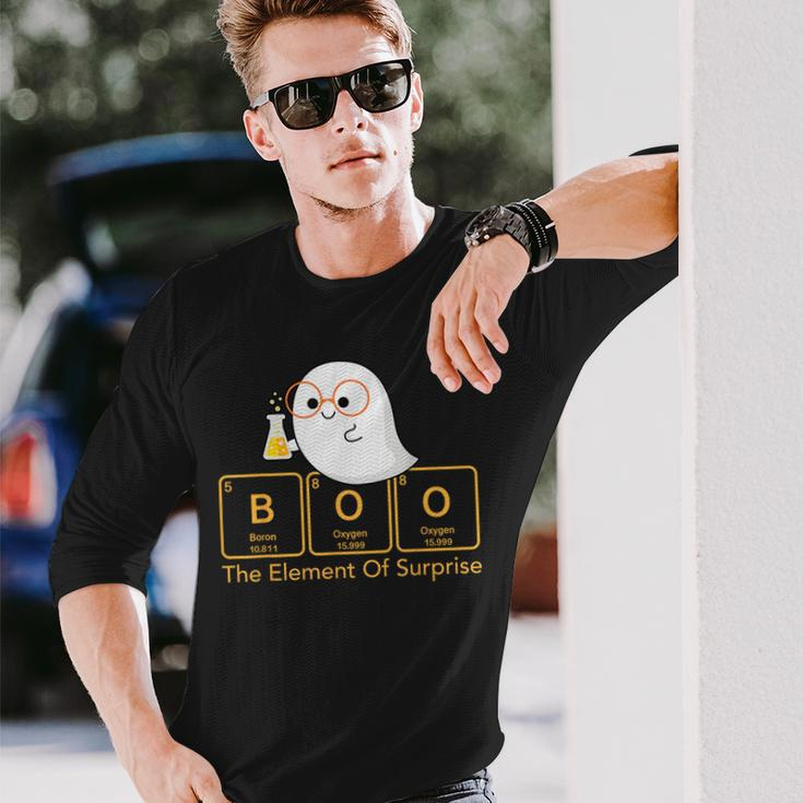 Chemistry Boo The Element Of Surprise Cute Chemist Halloween Long Sleeve T-Shirt Gifts for Him