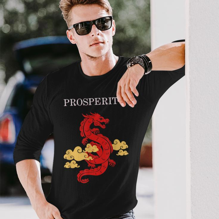 Chinese Dragon For Dragon Culture Lovers Prosperity Long Sleeve T-Shirt Gifts for Him