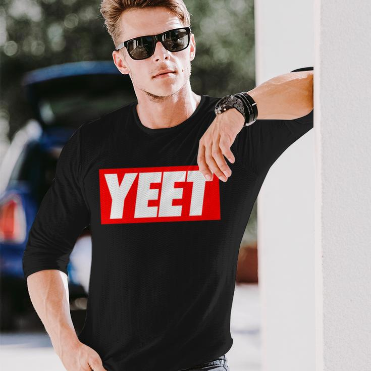 Cool Yeet Basketball Ball Game Slogan Sport Lover Long Sleeve T-Shirt Gifts for Him