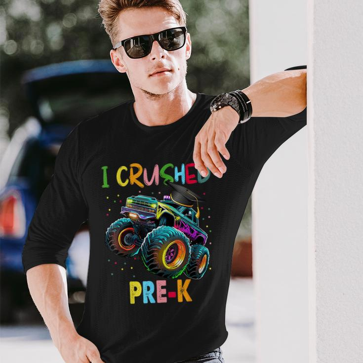 I Crushed Pre-K Monster Truck Graduation Boys Long Sleeve T-Shirt T-Shirt Gifts for Him