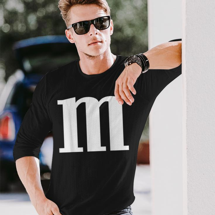 Cute Alphabet M Letter M Groups Halloween Long Sleeve T-Shirt Gifts for Him