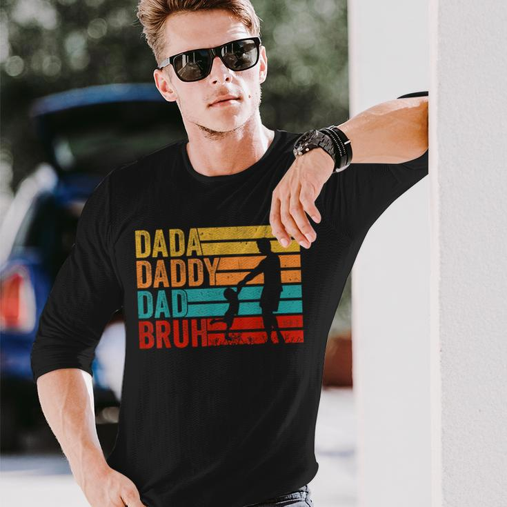 Dada Daddy Dad Bruh Fathers Day Vintage Father Long Sleeve T-Shirt Gifts for Him