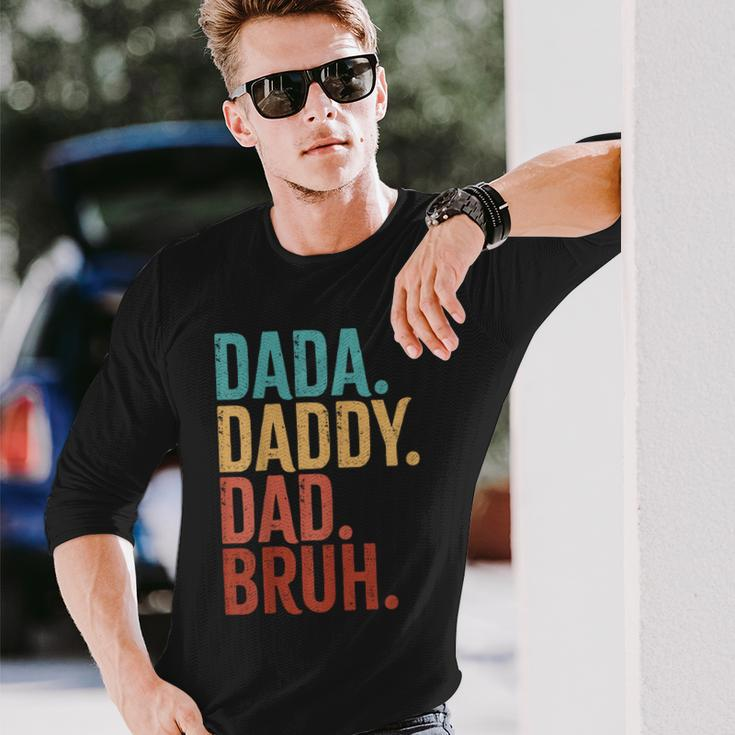 Dada Daddy Dad Bruh Fathers Day Vintage Long Sleeve T-Shirt Gifts for Him