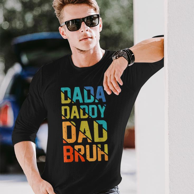 Dada Daddy Dad Bruh Vintage Amazing Fathers Day Long Sleeve T-Shirt Gifts for Him