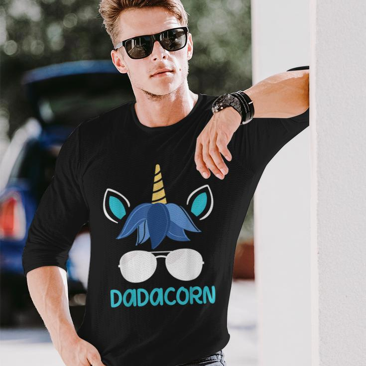Dadacorn Dad Unicorn Face Fathers Day Long Sleeve T-Shirt Gifts for Him