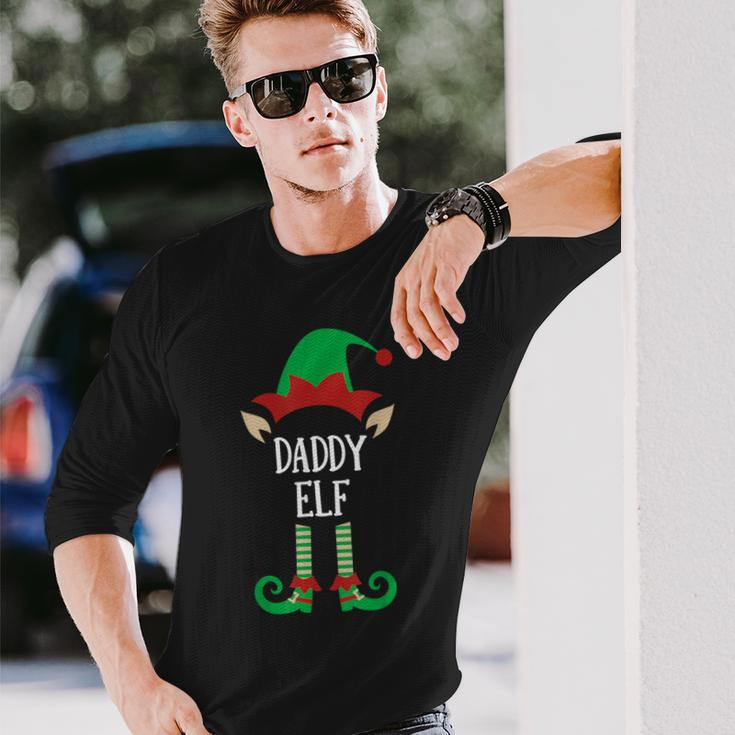 Daddy Elf Matching Family Group Christmas Pajama Party Long Sleeve T-Shirt Gifts for Him