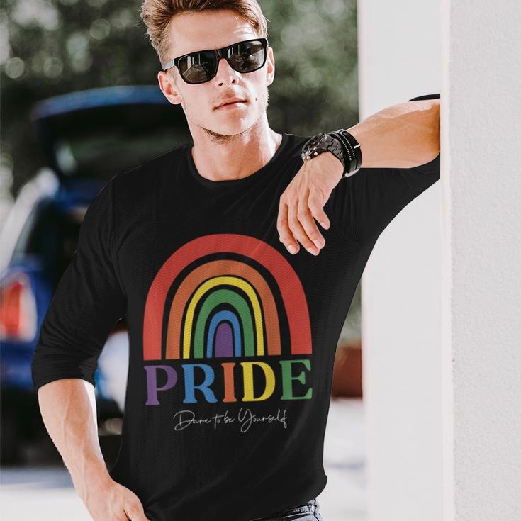 Dare To Be Yourself Love Is Love Gay Pride Month Lgbtq Long Sleeve T-Shirt Gifts for Him