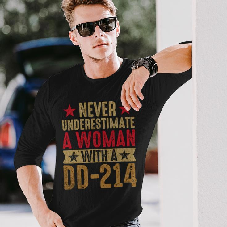 Women With Dd214 Female Veterans Day 40 Long Sleeve T-Shirt Gifts for Him