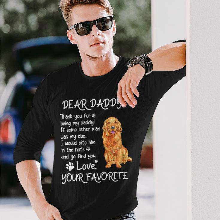 Dear Daddy Golden Retriever Dog Dad Fathers Day Long Sleeve T-Shirt Gifts for Him