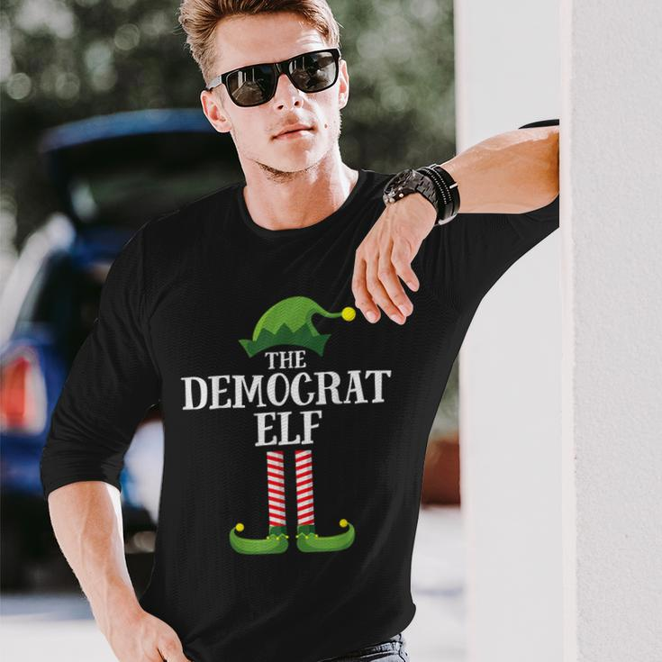 Democrat Elf Matching Family Group Christmas Party Long Sleeve T-Shirt Gifts for Him