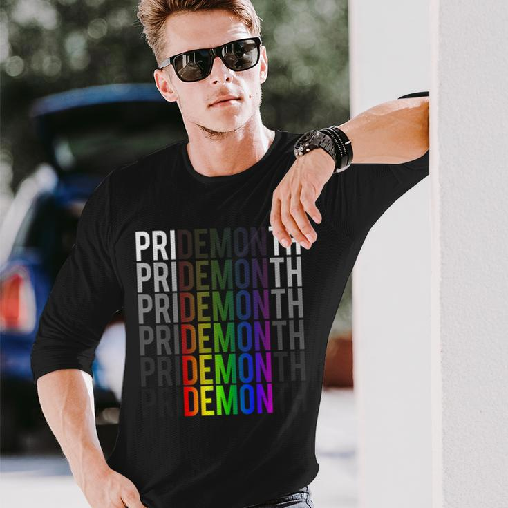 Demon Pride Month Lgbt Gay Pride Month Transgender Lesbian Long Sleeve T-Shirt T-Shirt Gifts for Him