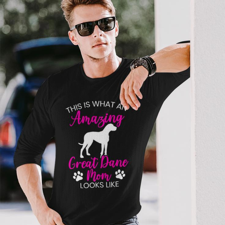 Dog Breed Dog Mom Animal Great Dane Mom Long Sleeve T-Shirt Gifts for Him