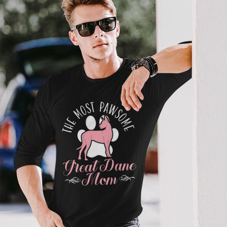 Dog Mom Dog Breed Animal Great Dane Mom Long Sleeve T-Shirt Gifts for Him
