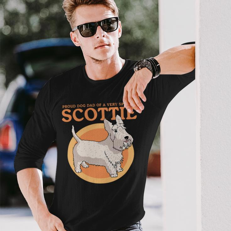 Dog Scottish Terrier Dog Dad Of A Spoiled Scottie Dog Owner Scottish Terrier 2 Long Sleeve T-Shirt Gifts for Him