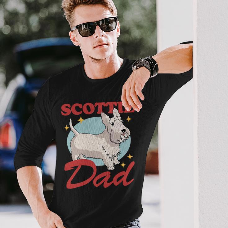 Dog Scottish Terrier Scottie Dad Dog Owner Scottish Terrier 3 Long Sleeve T-Shirt Gifts for Him