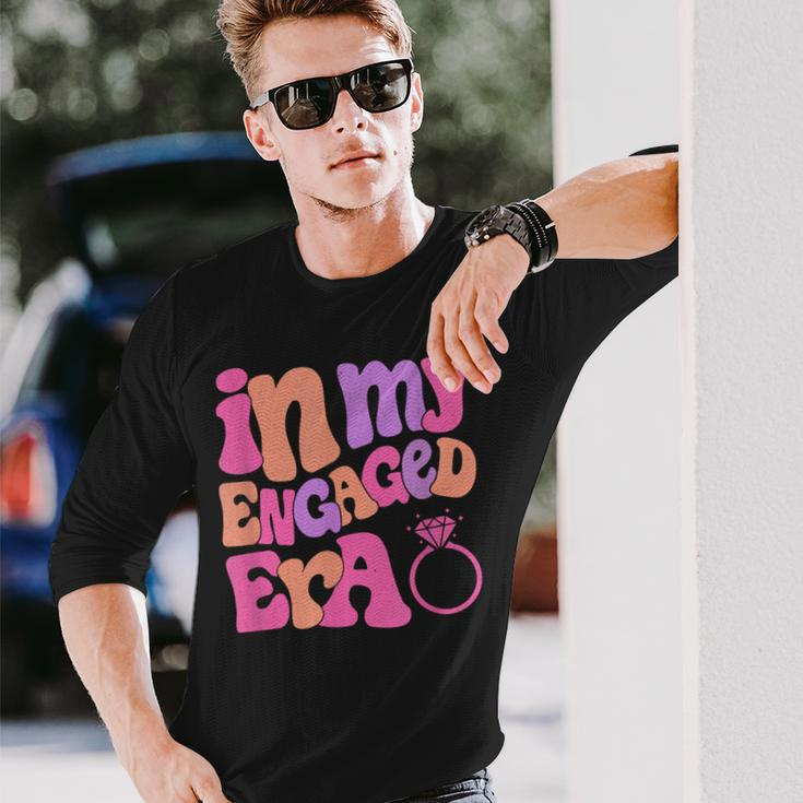 Engagement Fiance In My Engaged Era Bachelorette Party Long Sleeve T-Shirt Gifts for Him