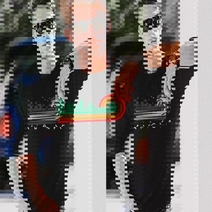 Evergreen Vintage Stripes Akaska South Dakota Long Sleeve T-Shirt Gifts for Him Evergreen Vintage Stripes Akaska South Dakota Long Sleeve T-Shirt Gifts for Him