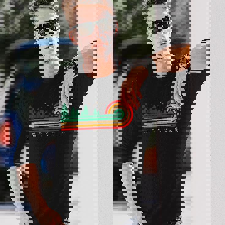 Evergreen Vintage Stripes Anaktuvuk Pass Alaska Long Sleeve T-Shirt Gifts for Him