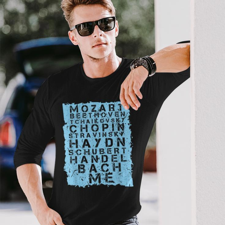 Famous Classical Music Composer Musician Mozart Long Sleeve T-Shirt Gifts for Him