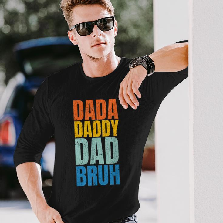 Fathers Day Vintage Dada Daddy Dad Bruh Fathers Day Long Sleeve T-Shirt Gifts for Him