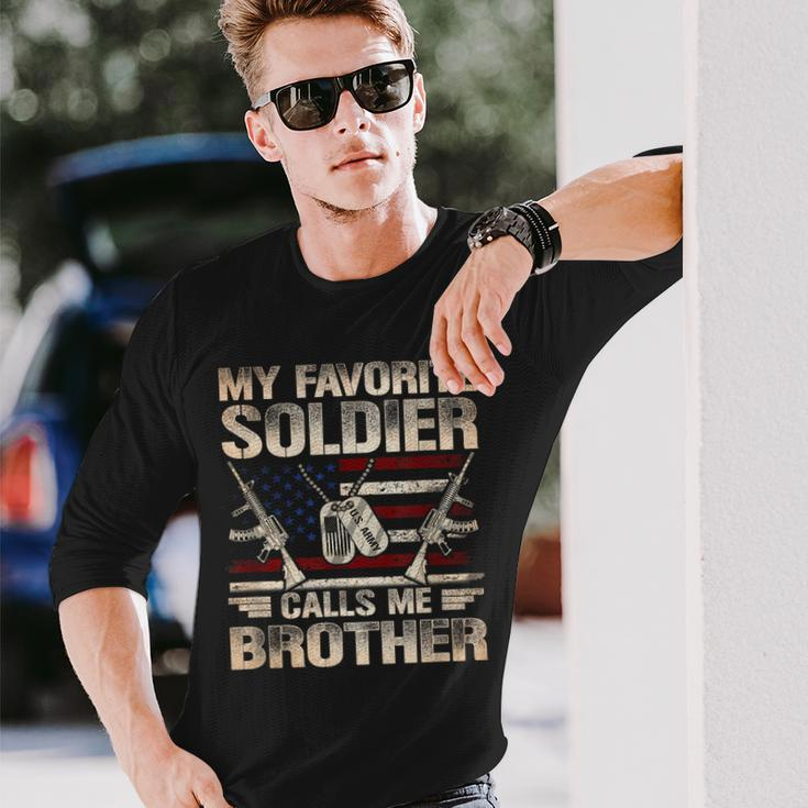 My Favorite Soldier Calls Me Brother Us Army Brother Long Sleeve T-Shirt T-Shirt Gifts for Him