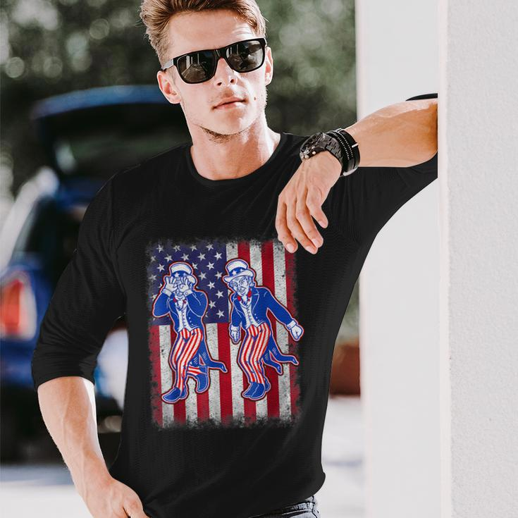 Firework Uncle Sam Griddy Dance 4Th Of July Independence Day Long Sleeve T-Shirt T-Shirt Gifts for Him