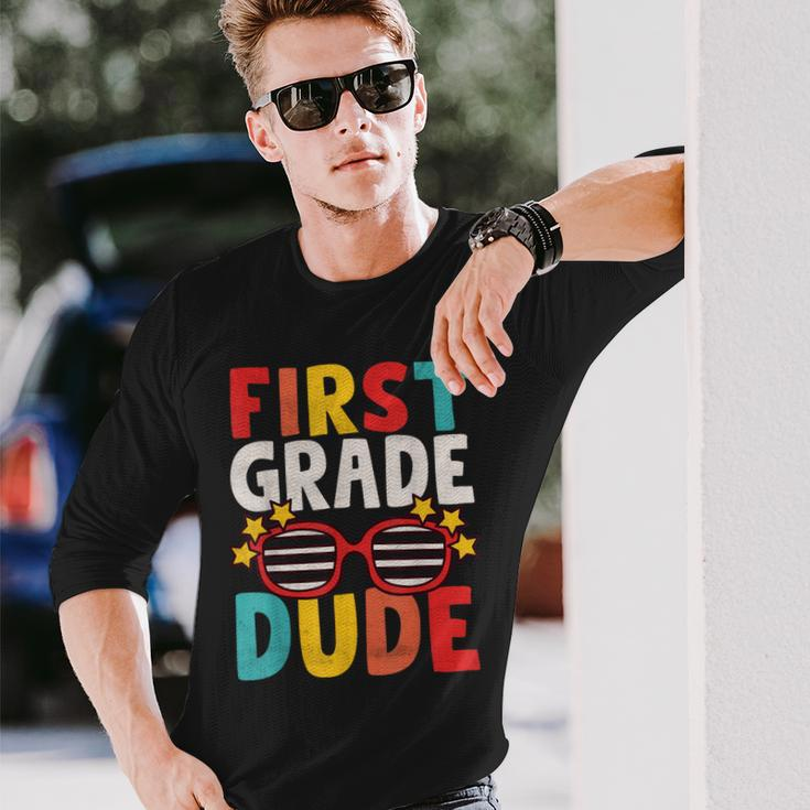 First 1St Grade Dude First Day Of School Student Boys Long Sleeve T-Shirt T-Shirt Gifts for Him