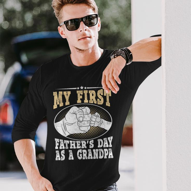 My First Fathers Day As A Grandpa Grandfather Fathers Day Long Sleeve T-Shirt T-Shirt Gifts for Him